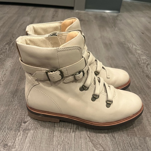 Timberland Leather Riley Flair Cream Lace Ankle Boot - Picture 4 of 8